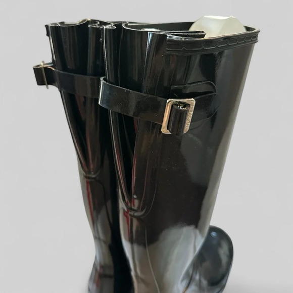 Hunter Original Tall Black Gloss Boots Women’s 8 - Picture 5 of 9